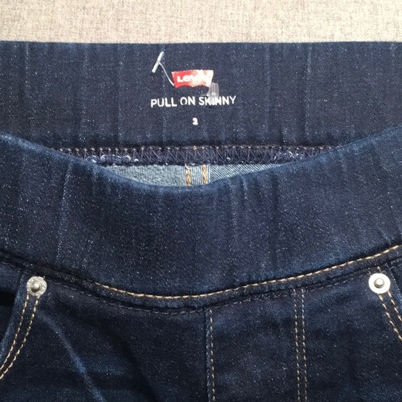 Levi’s jeans women's size 2 skinny pull-on pull on blue jeans elastic waist - Picture 10 of 15